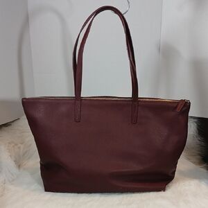 Leatherology Burgundy Leather Tote/ Shoulder Bag
